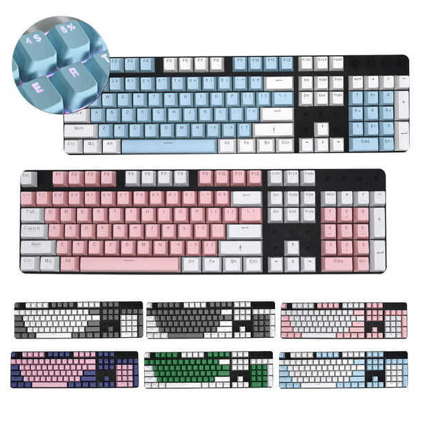 Superper Multicolor Design 104Pcs PBT Backlight Color Matching Typing Gaming Keycaps Set Replacement Accessories for Mechanical Keyboard Dark Blue 